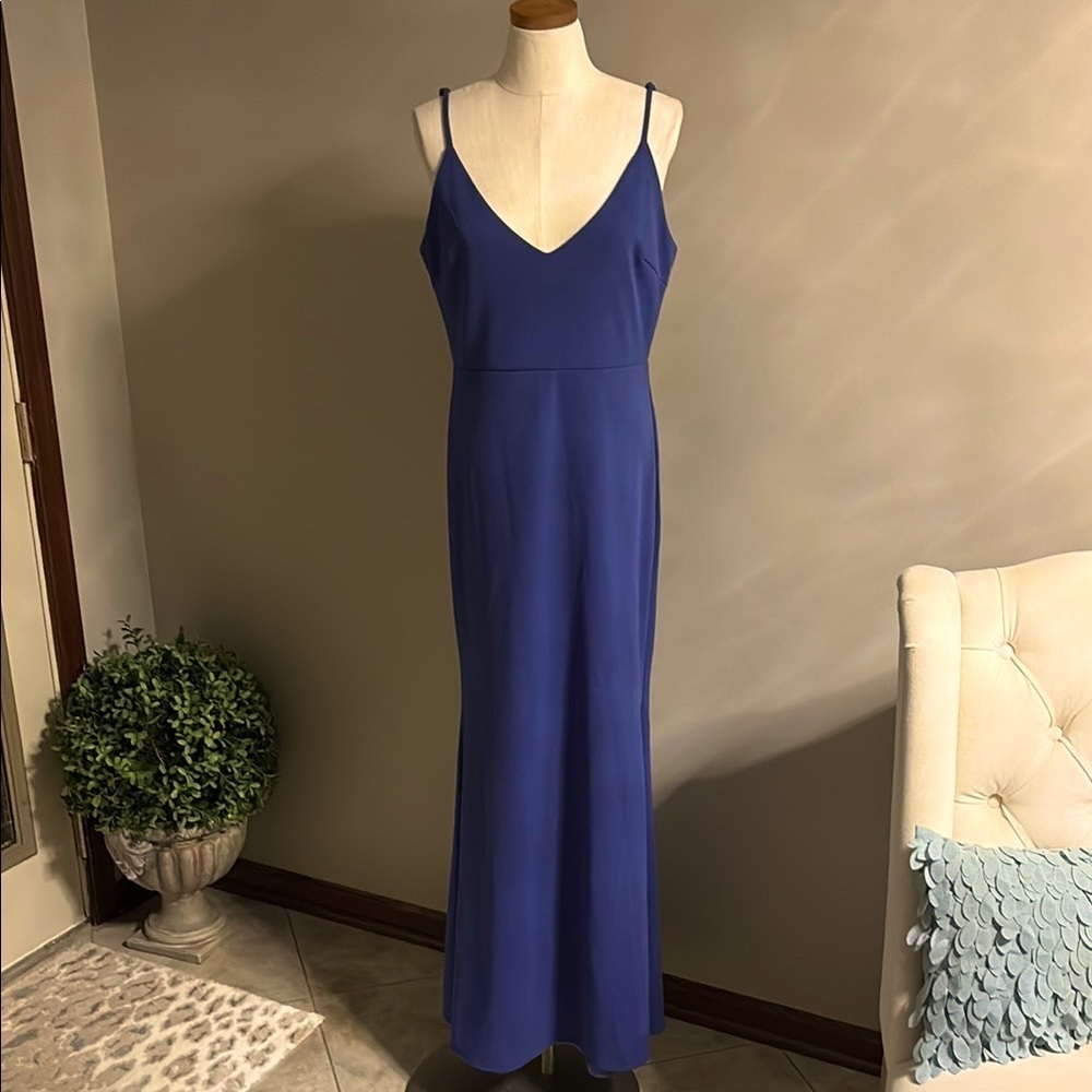 Lulus infinite glory maxi blue mermaid stretch formal Dress gown bridesmaid XL
